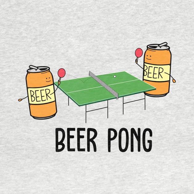 Beer Pong by toddgoldmanart